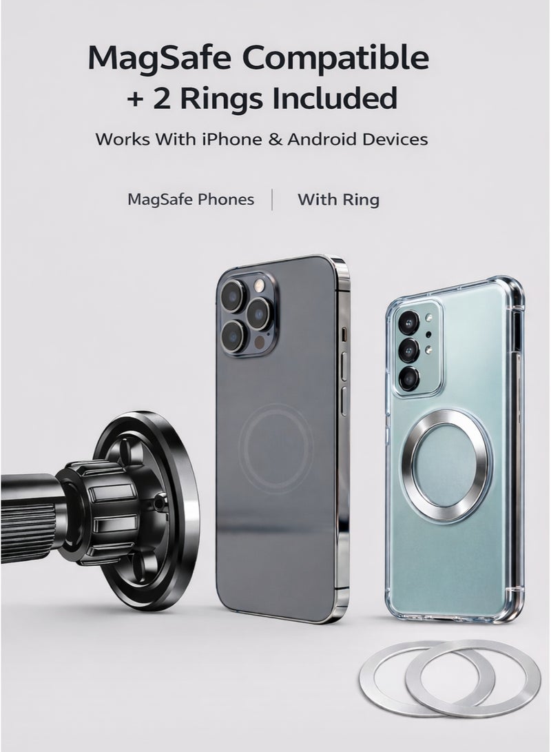 IKBEN Premium Magnetic Car Phone Holder for Air Vent – Strong N52 Magnets & Secure Metal Hook Clip, No Falling on Bumps, 360° Rotation, MagSafe Compatible for iPhone & Samsung - Image 5